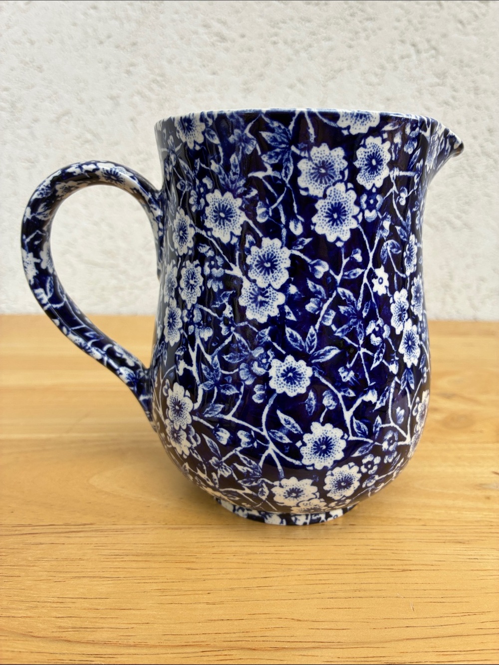Royal Crownford Staffordshire Calico Creamer blue floral Vintage crazed - Picture 4 of 10